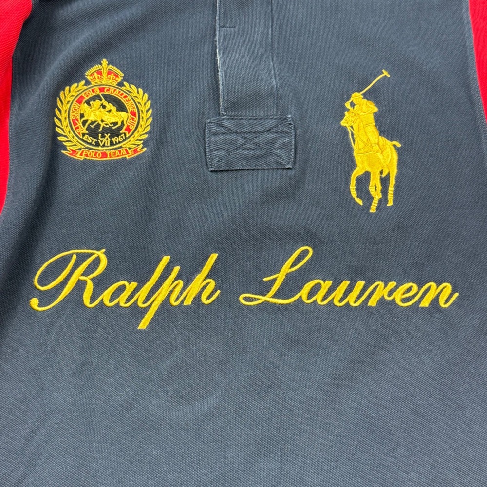 VTG Polo Ralph Lauren Big Pony Rugby Shirt Sz XLT Long Sleeve Snow Challenge Cup - Picture 15 of 16